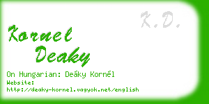 kornel deaky business card